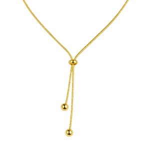 18K Gold Plated Geometric Bead Elastic Necklace – Minimalist Fashion Jewellery