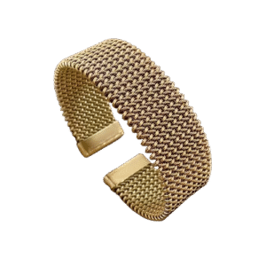 18K Gold Plated Wide Stainless Steel Bracelet for Women – Waterproof & Colorfast