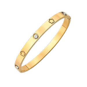 Minimalist 18K Gold-Plated Rhinestone Bracelet – Elegant Open-Clasp Bangle for Women, Chic Casual & Party Wear Jewelry