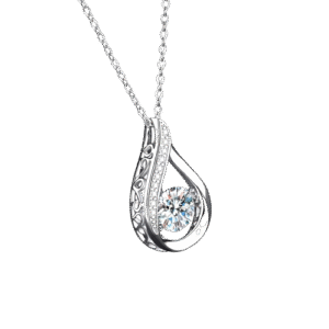 AuraBling 1 Carat Moissanite Pendant Necklace in S925 Sterling Silver – Unisex Luxury Jewellery